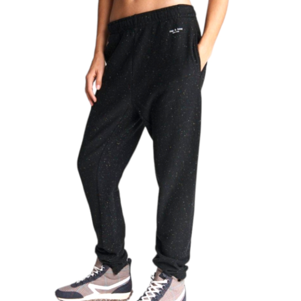 Rag & Bone Organic Cotton City Sweatpants Black Speckled Flecked Size XS